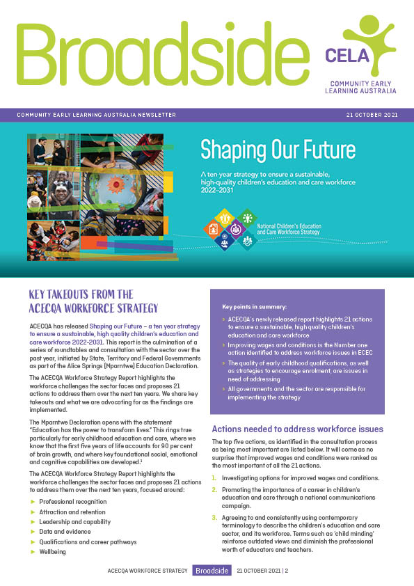 Broadside - Key takeouts from the ACECQA Workforce Strategy