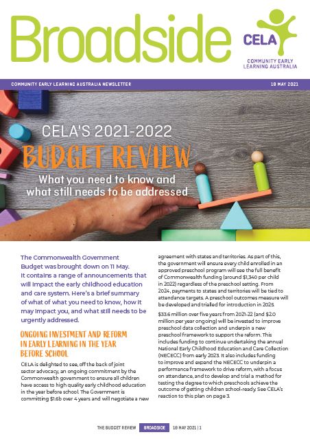 Broadside - CELA’s 2021-22 budget review