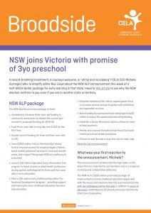 Broadside - NSW joins Victoria with promise of 3-yo preschools
