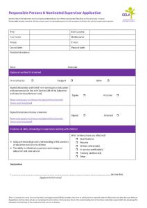 Staff Record Nominated Supervisor