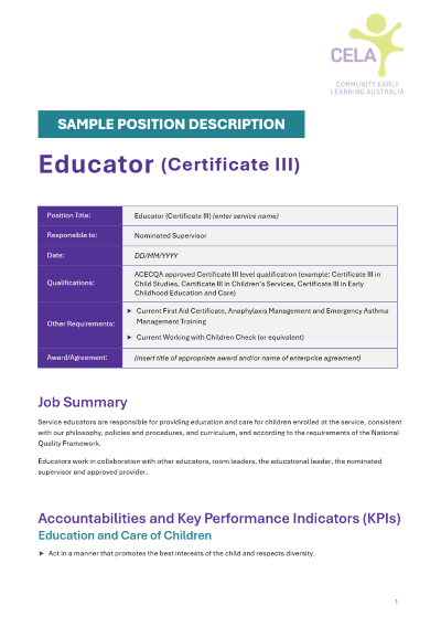 Educator (Certificate III)