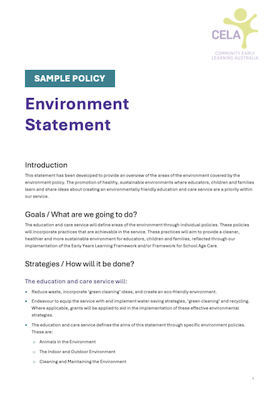 Environment Statement