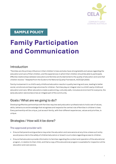 Family Participation and Communication