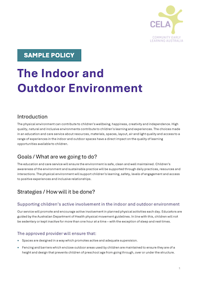 The Indoor and Outdoor Environment