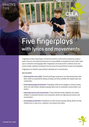 Five fingerplays with lyrics and movements