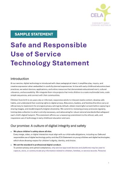 Safe and Responsible Use of Service Technology Statement