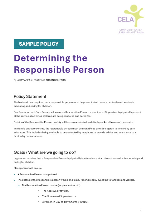 Determining the Responsible Person