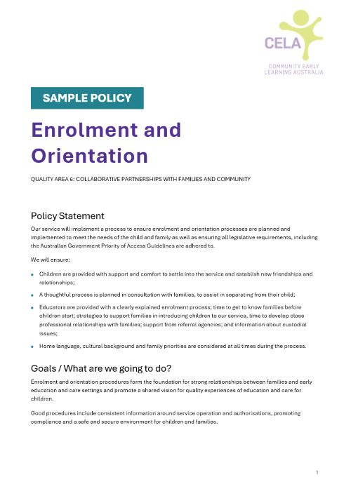 Enrolment and Orientation