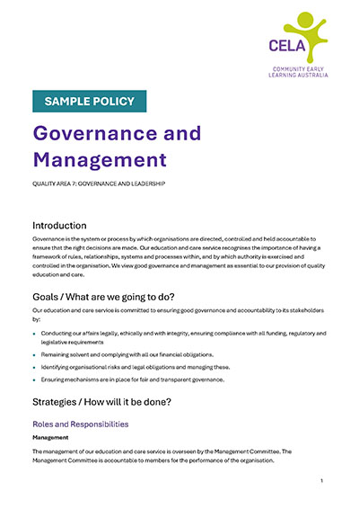 Governance and Management