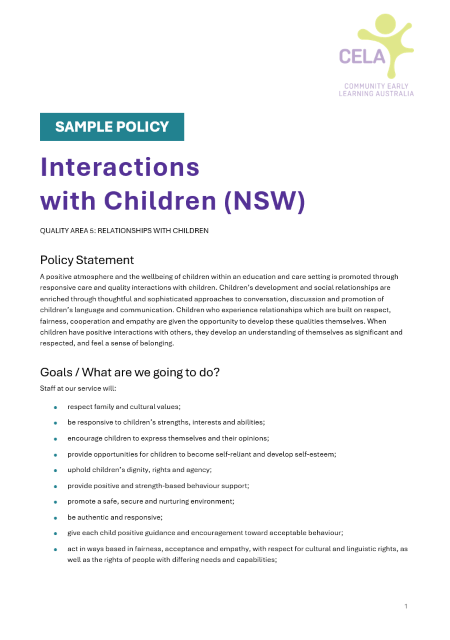 Interactions with Children (NSW)
