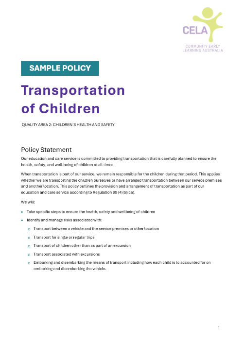 Transportation of Children