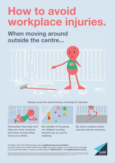 Avoid workplace injuries when moving around outside