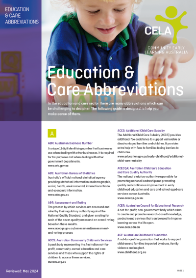 Education & Care Abbreviations