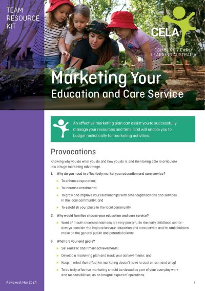 Marketing Your Early Education and Care Service
