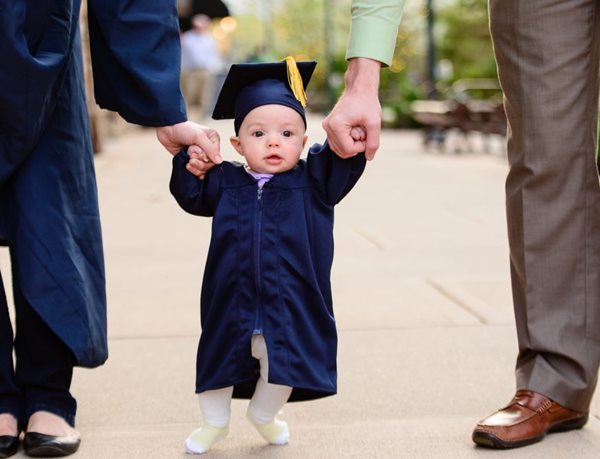 Baby Graduate with Parents