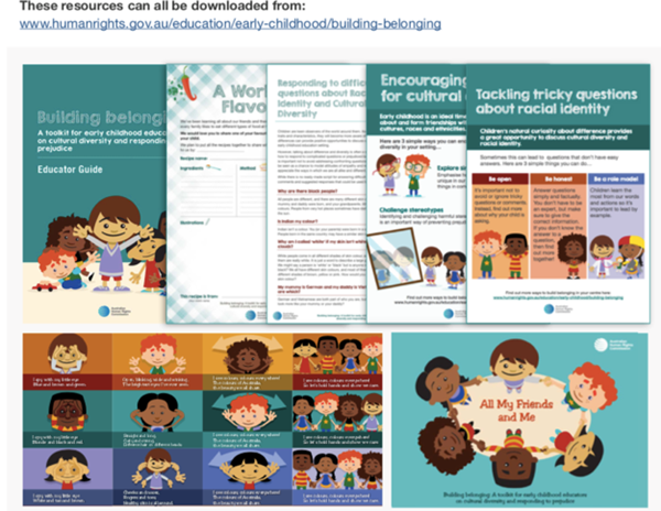 Sample of the resources available from the Australian Human Rights Commission via Narragunnawali