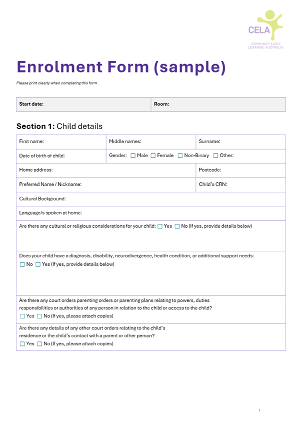 Enrolment Form
