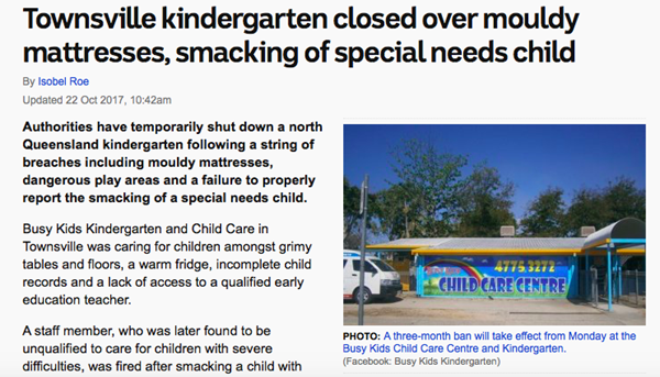 Townsville kindergarten closure