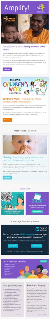 Amplify email newsletter