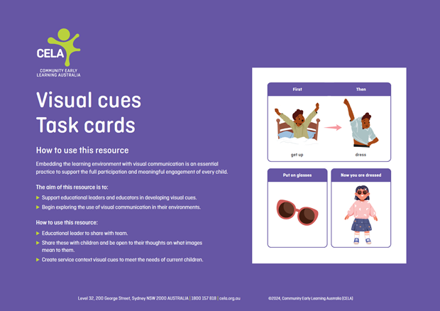 Visual communication tool task cards