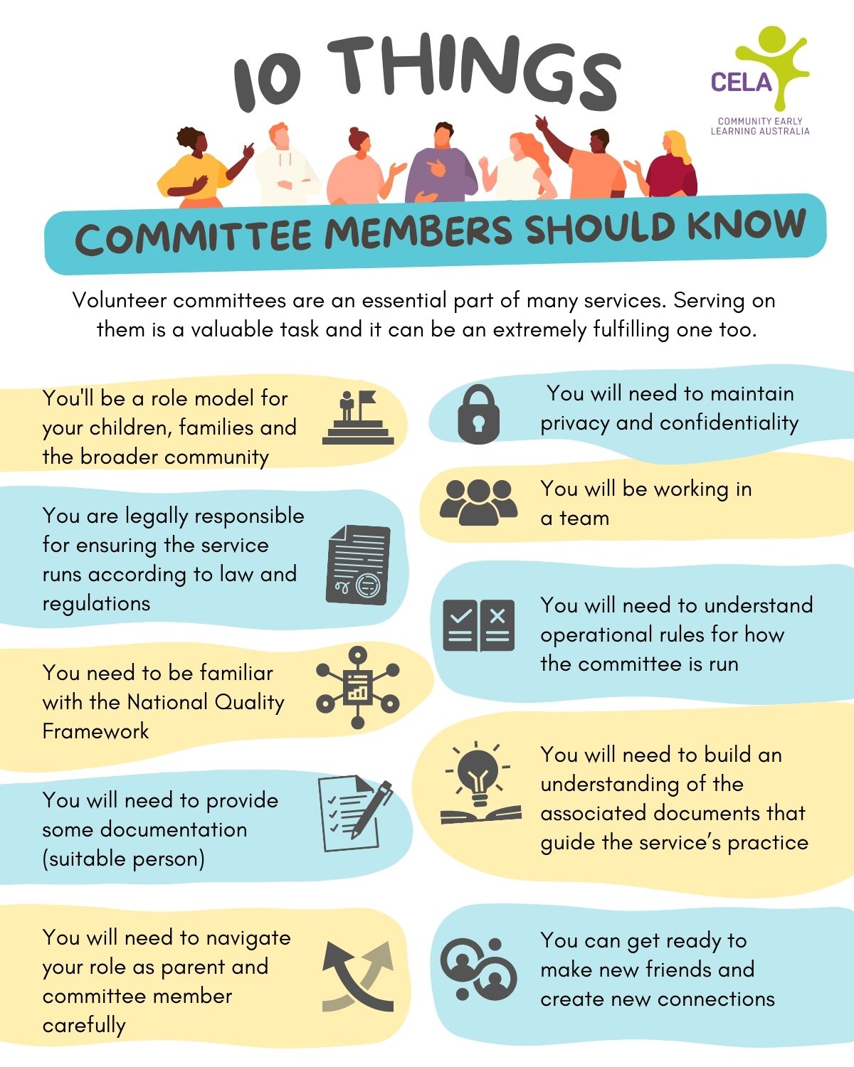 Top 10 things to communicate to volunteer management committees - CELA